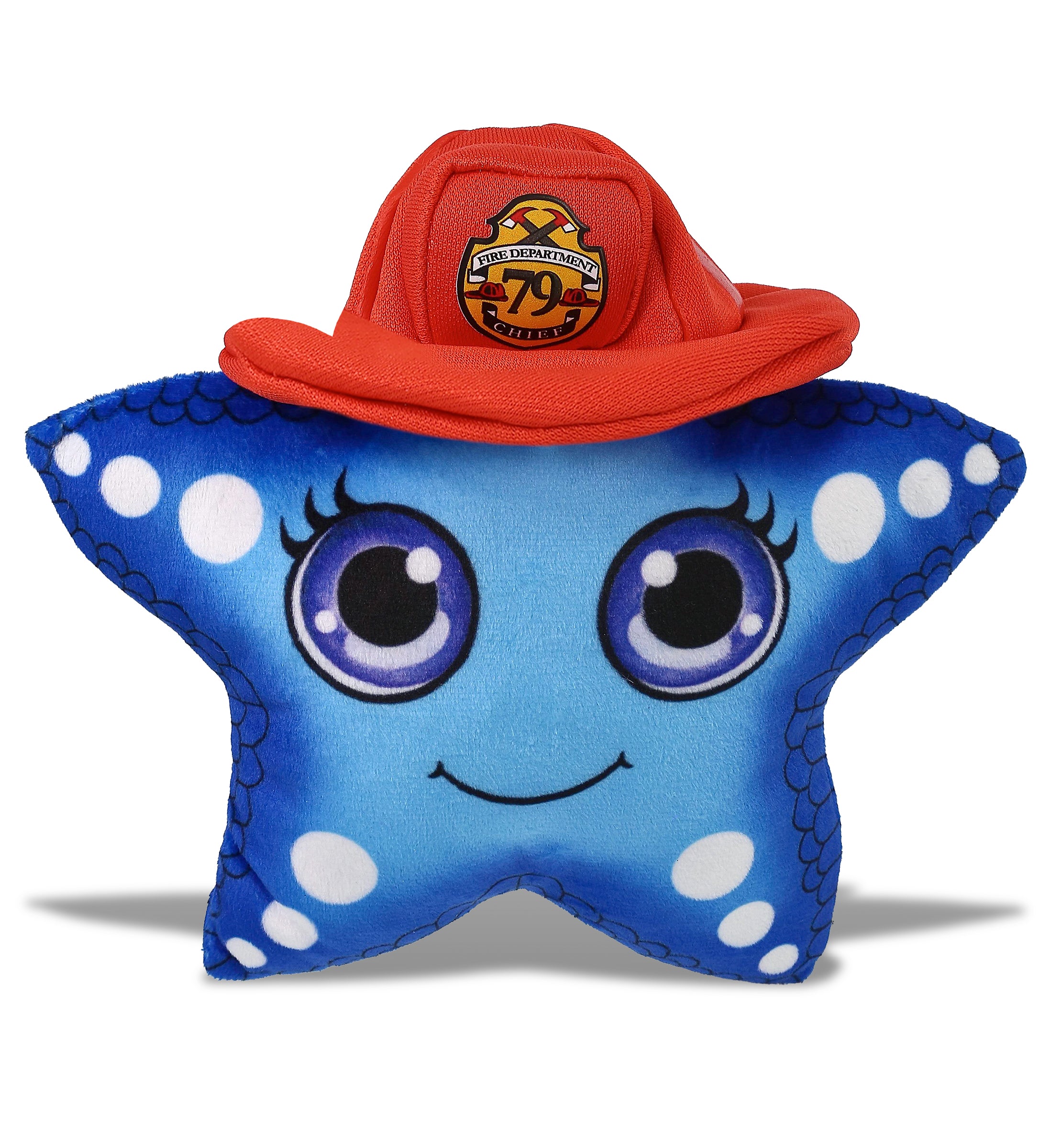 PLUSH BUDDIES - BLUE STARFISH WITH FIREMAN DRESS UP