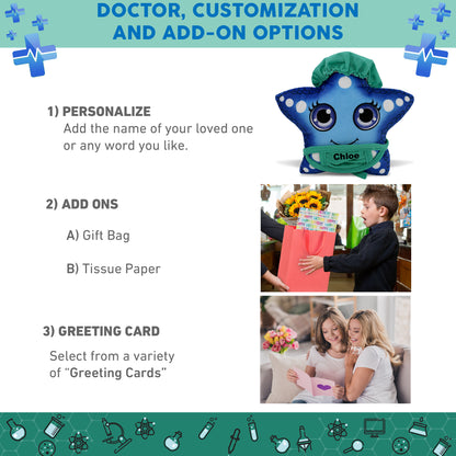 PLUSH BUDDIES - BLUE STARFISH WITH DOCTOR DRESS UP