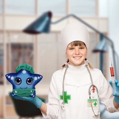 PLUSH BUDDIES - BLUE STARFISH WITH DOCTOR DRESS UP