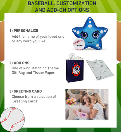 PLUSH BUDDIES - BLUE STARFISH WITH BASEBALL PLUSH