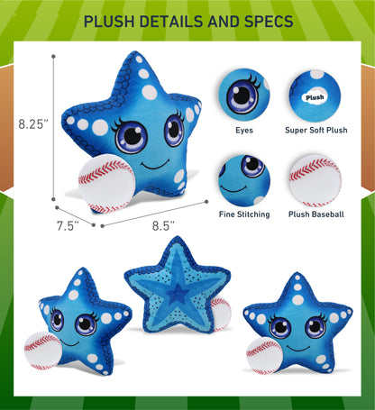 PLUSH BUDDIES - BLUE STARFISH WITH BASEBALL PLUSH