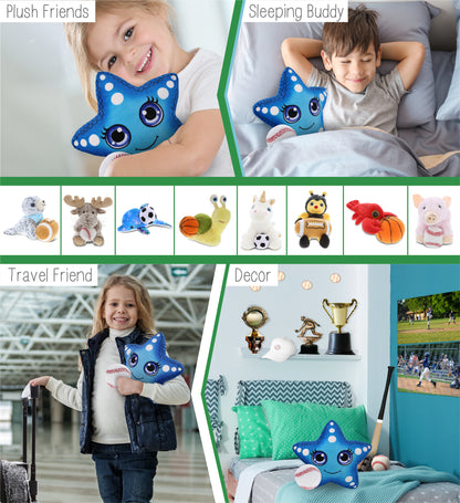 PLUSH BUDDIES - BLUE STARFISH WITH BASEBALL PLUSH