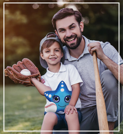 PLUSH BUDDIES - BLUE STARFISH WITH BASEBALL PLUSH