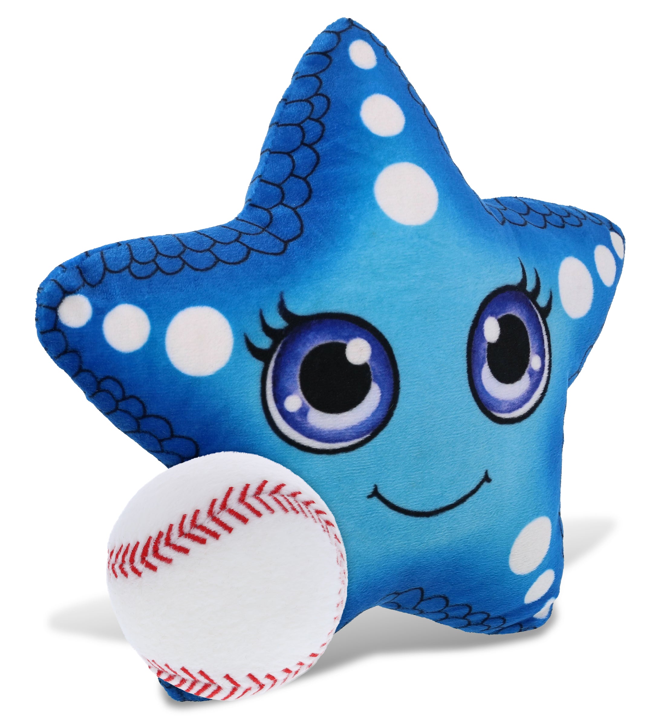 PLUSH BUDDIES - BLUE STARFISH WITH BASEBALL PLUSH
