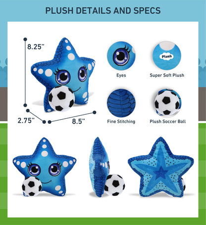 PLUSH BUDDIES - BLUE STARFISH WITH SOCCER PLUSH