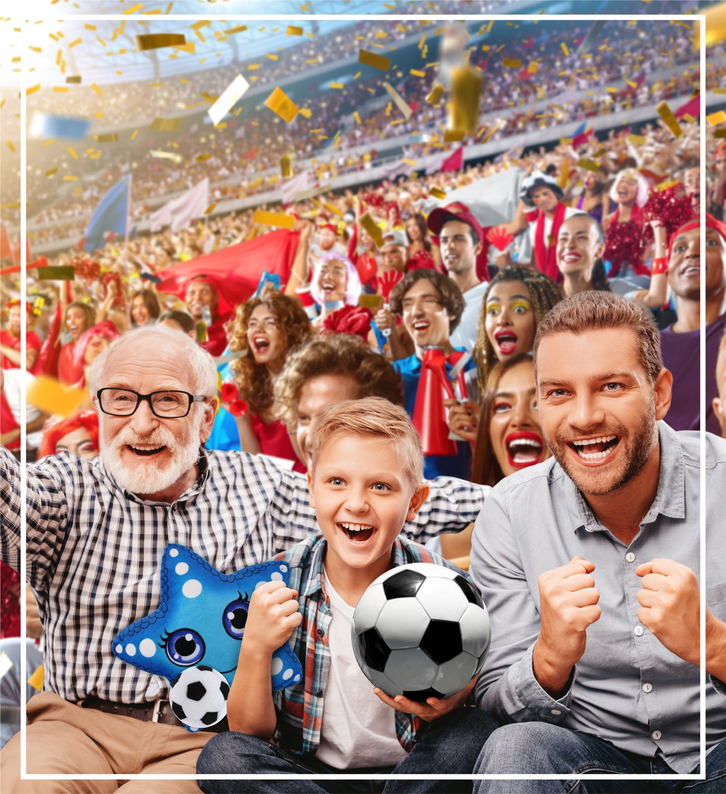 PLUSH BUDDIES - BLUE STARFISH WITH SOCCER PLUSH