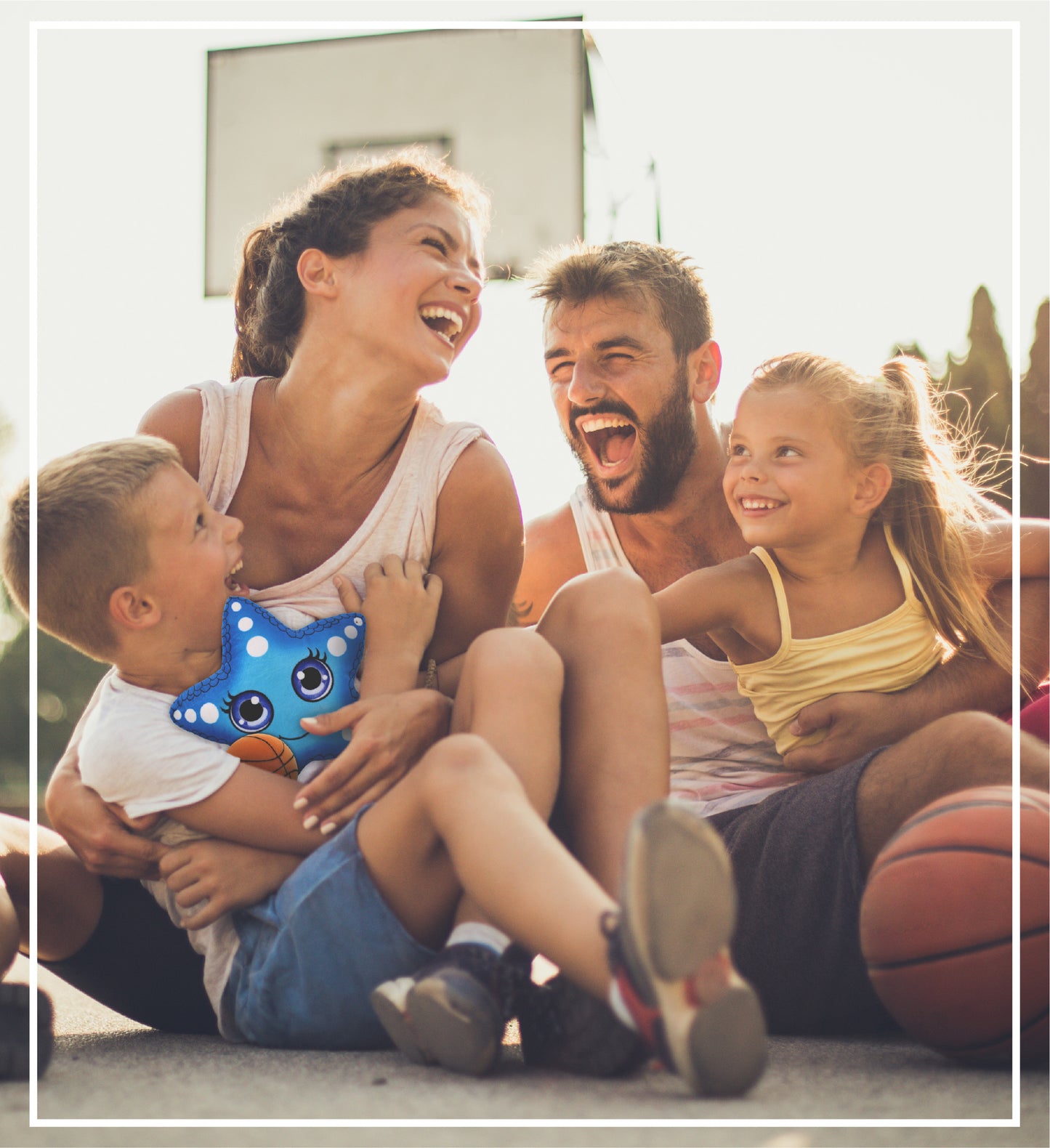 PLUSH BUDDIES - BLUE STARFISH WITH BASKETBALL PLUSH