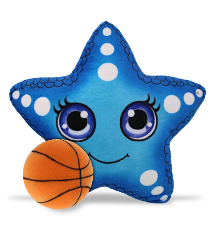 PLUSH BUDDIES - BLUE STARFISH WITH BASKETBALL PLUSH