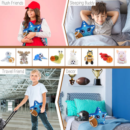 PLUSH BUDDIES - BLUE STARFISH WITH FOOTBALL PLUSH