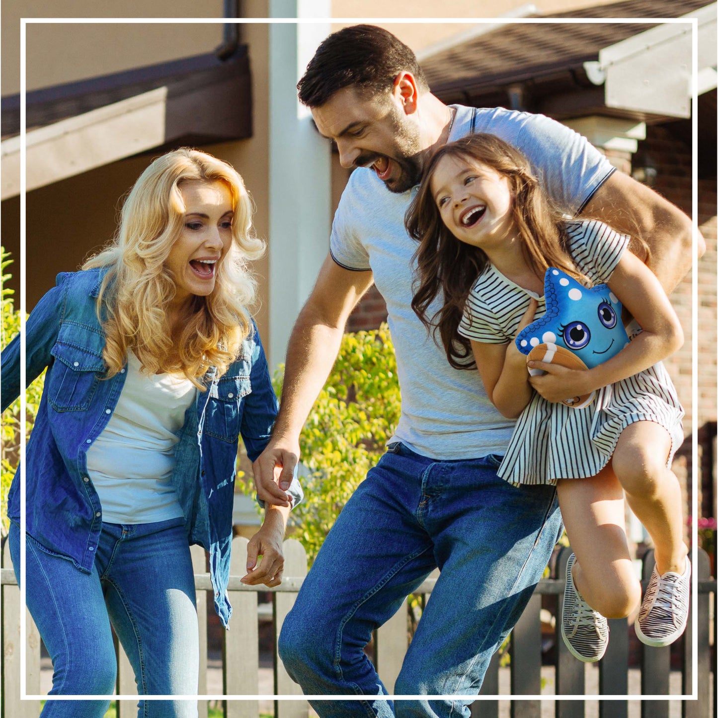 PLUSH BUDDIES - BLUE STARFISH WITH FOOTBALL PLUSH