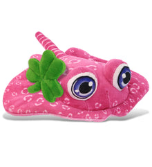 DolliBu Pink Stingray Stuffed Animal with Green Plush Shamrock - 10 Inches