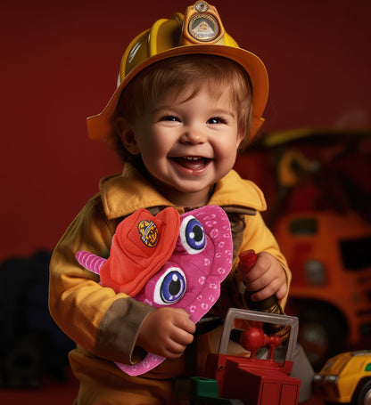 PLUSH BUDDIES - PINK STINGRAY WITH FIREMAN DRESS UP