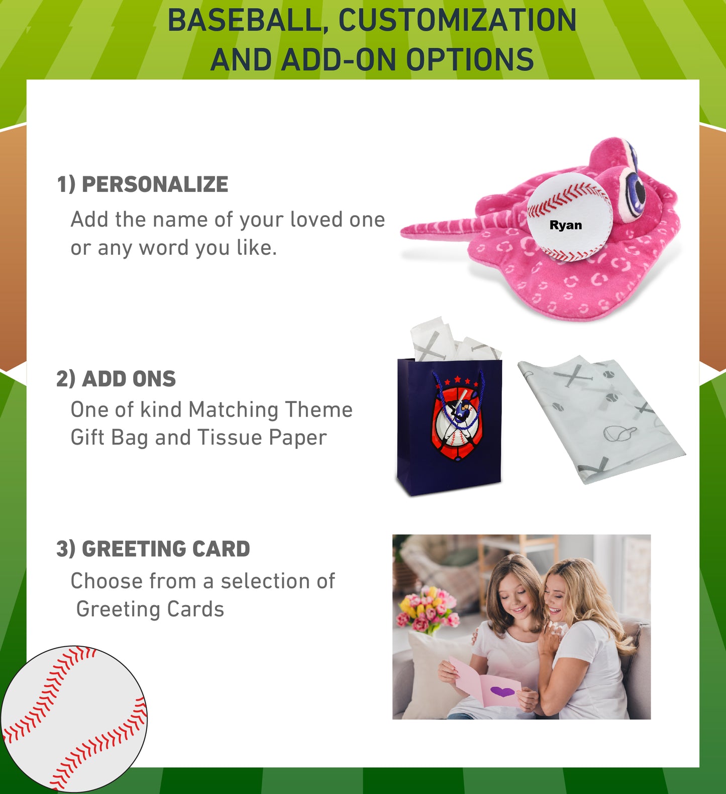 PLUSH BUDDIES - PINK STINGRAY WITH BASEBALL PLUSH