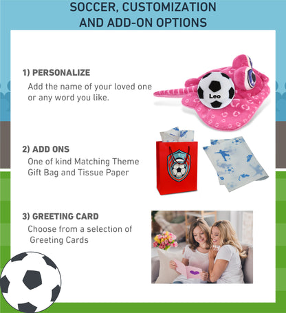 PLUSH BUDDIES - PINK STINGRAY WITH SOCCER PLUSH