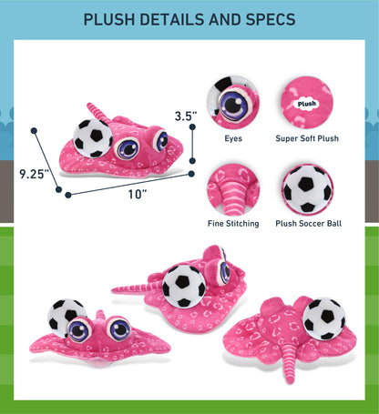 PLUSH BUDDIES - PINK STINGRAY WITH SOCCER PLUSH
