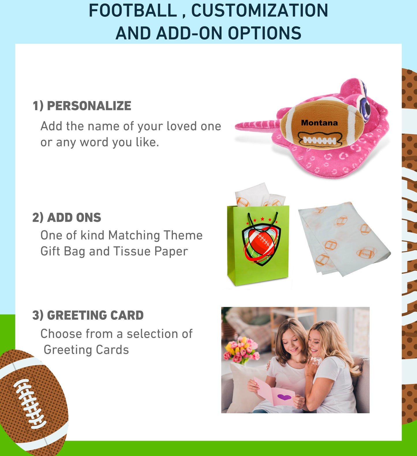 PLUSH BUDDIES - PINK STINGRAY WITH FOOTBALL PLUSH