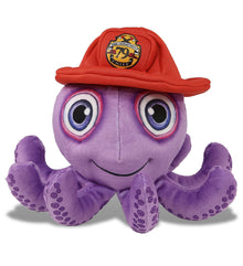 PLUSH BUDDIES - PURPLE OCTOPUS WITH FIREMAN DRESS UP