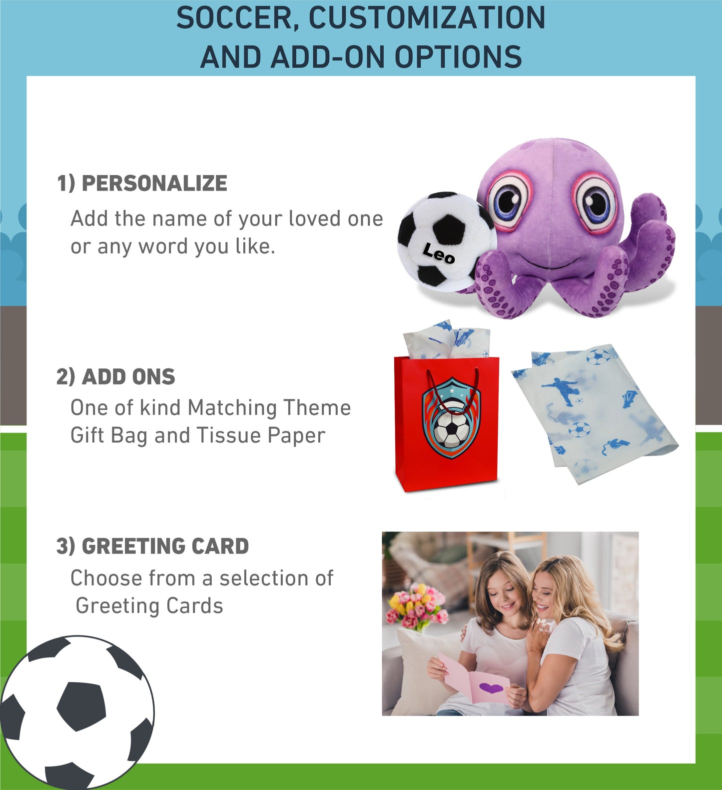 PLUSH BUDDIES - PURPLE OCTOPUS WITH SOCCER PLUSH