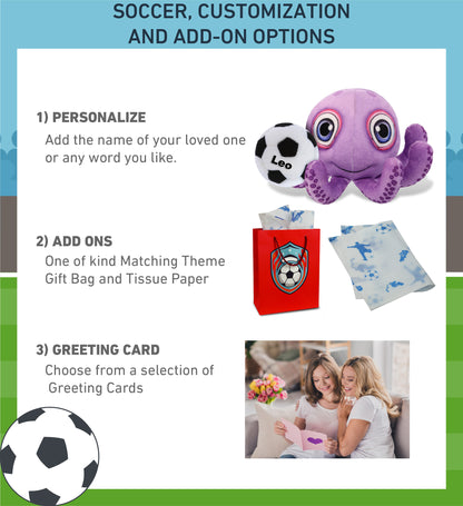 PLUSH BUDDIES - PURPLE OCTOPUS WITH SOCCER PLUSH