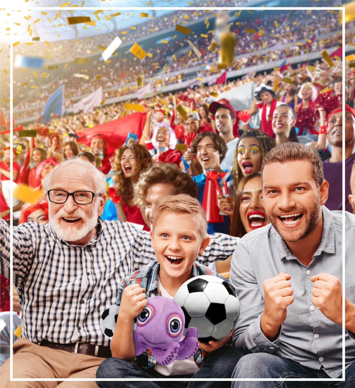PLUSH BUDDIES - PURPLE OCTOPUS WITH SOCCER PLUSH