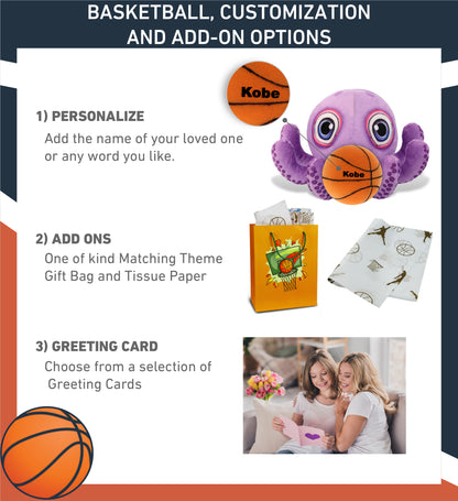 PLUSH BUDDIES - PURPLE OCTOPUS WITH BASKETBALL PLUSH