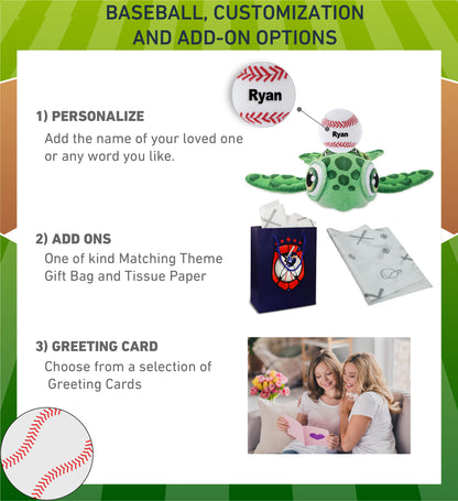 PLUSH BUDDIES - GREEN SEA TURTLE WITH BASEBALL PLUSH