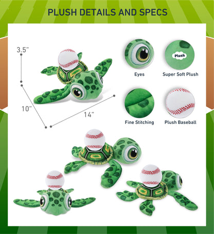 PLUSH BUDDIES - GREEN SEA TURTLE WITH BASEBALL PLUSH