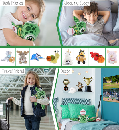 PLUSH BUDDIES - GREEN SEA TURTLE WITH BASEBALL PLUSH