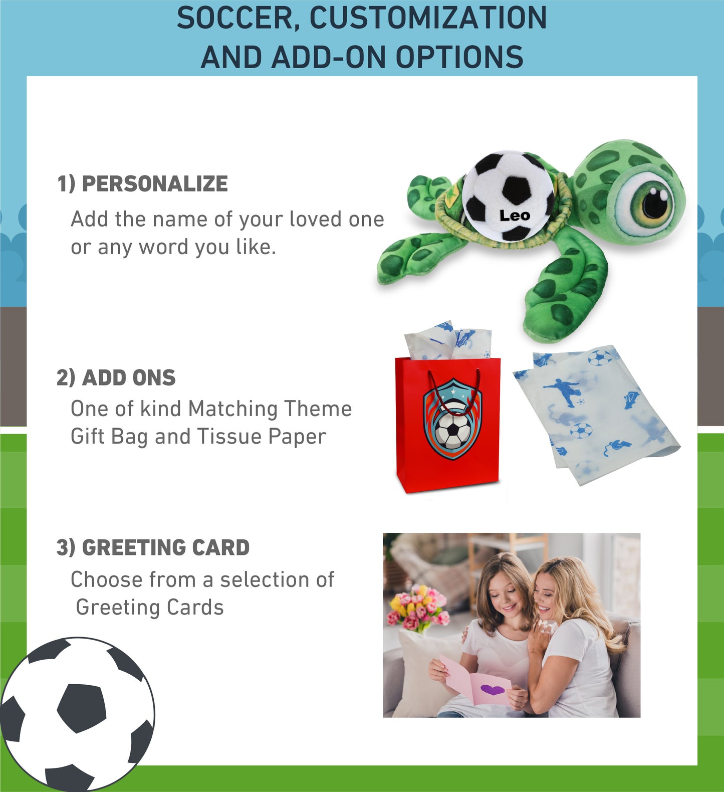 PLUSH BUDDIES - GREEN SEA TURTLE WITH SOCCER PLUSH