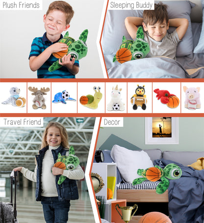 PLUSH BUDDIES - GREEN SEA TURTLE WITH BASKETBALL PLUSH