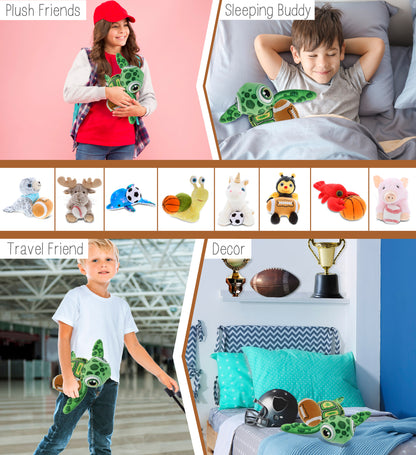 PLUSH BUDDIES - GREEN SEA TURTLE WITH FOOTBALL PLUSH
