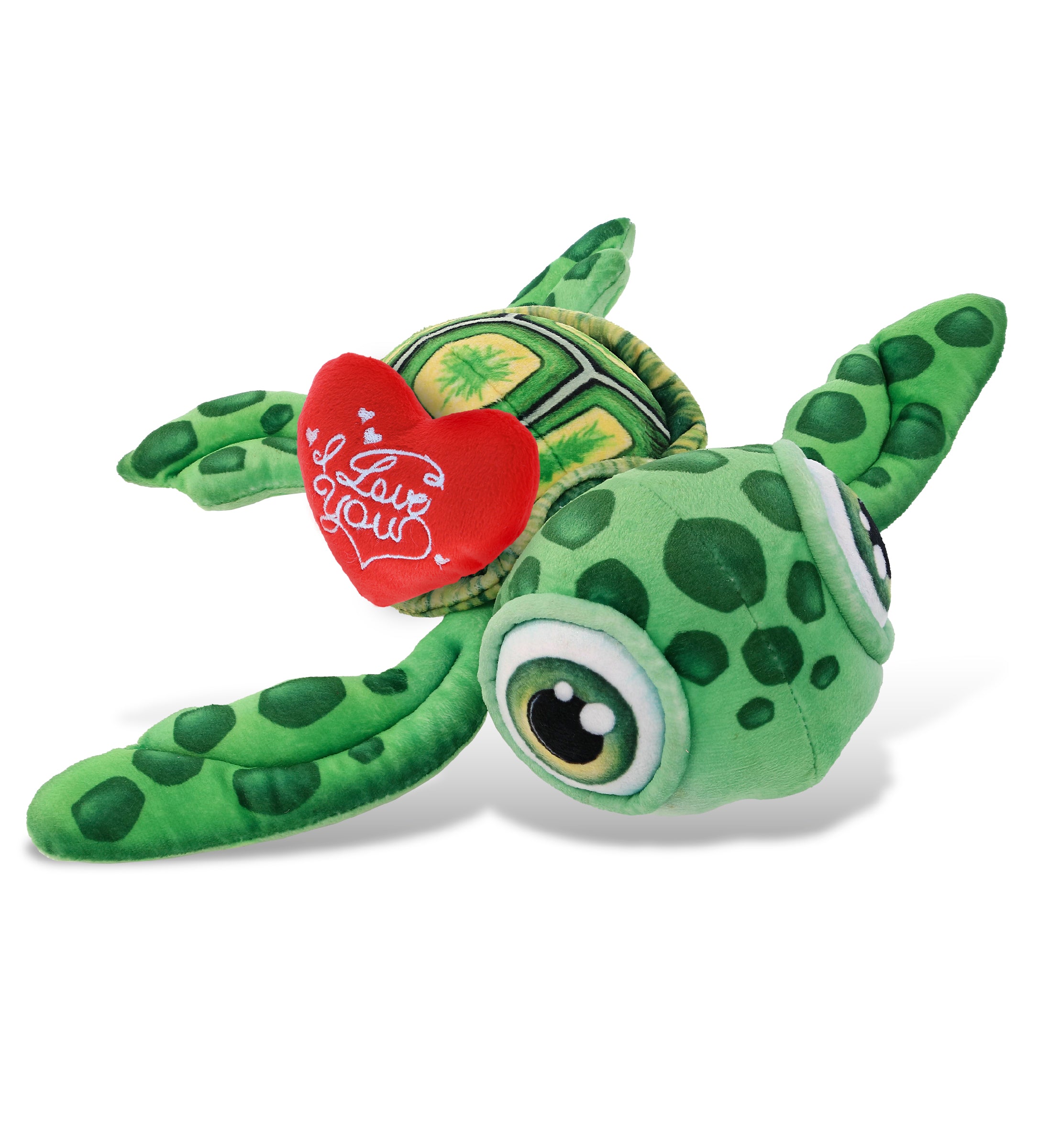 PLUSH I LOVE YOU RED HEART - PLUSH BUDDIES - GREEN SEA TURTLE