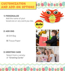 DolliBu Plush Buddies Red Crab with Yellow Easter Egg Plush Toy - 10 Inches