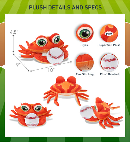 PLUSH BUDDIES - RED CRAB WITH BASEBALL PLUSH