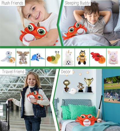 PLUSH BUDDIES - RED CRAB WITH BASEBALL PLUSH