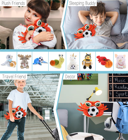 PLUSH BUDDIES - RED CRAB WITH SOCCER PLUSH