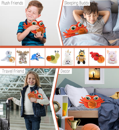 PLUSH BUDDIES - RED CRAB WITH BASKETBALL PLUSH