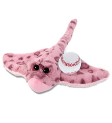SUPER-SOFT PLUSH - PINK ROSE STINGRAY WITH BASEBALL PLUSH