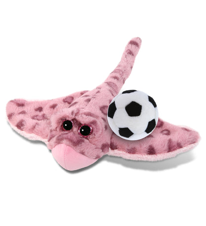 SUPER-SOFT PLUSH - PINK ROSE STINGRAY WITH SOCCER PLUSH