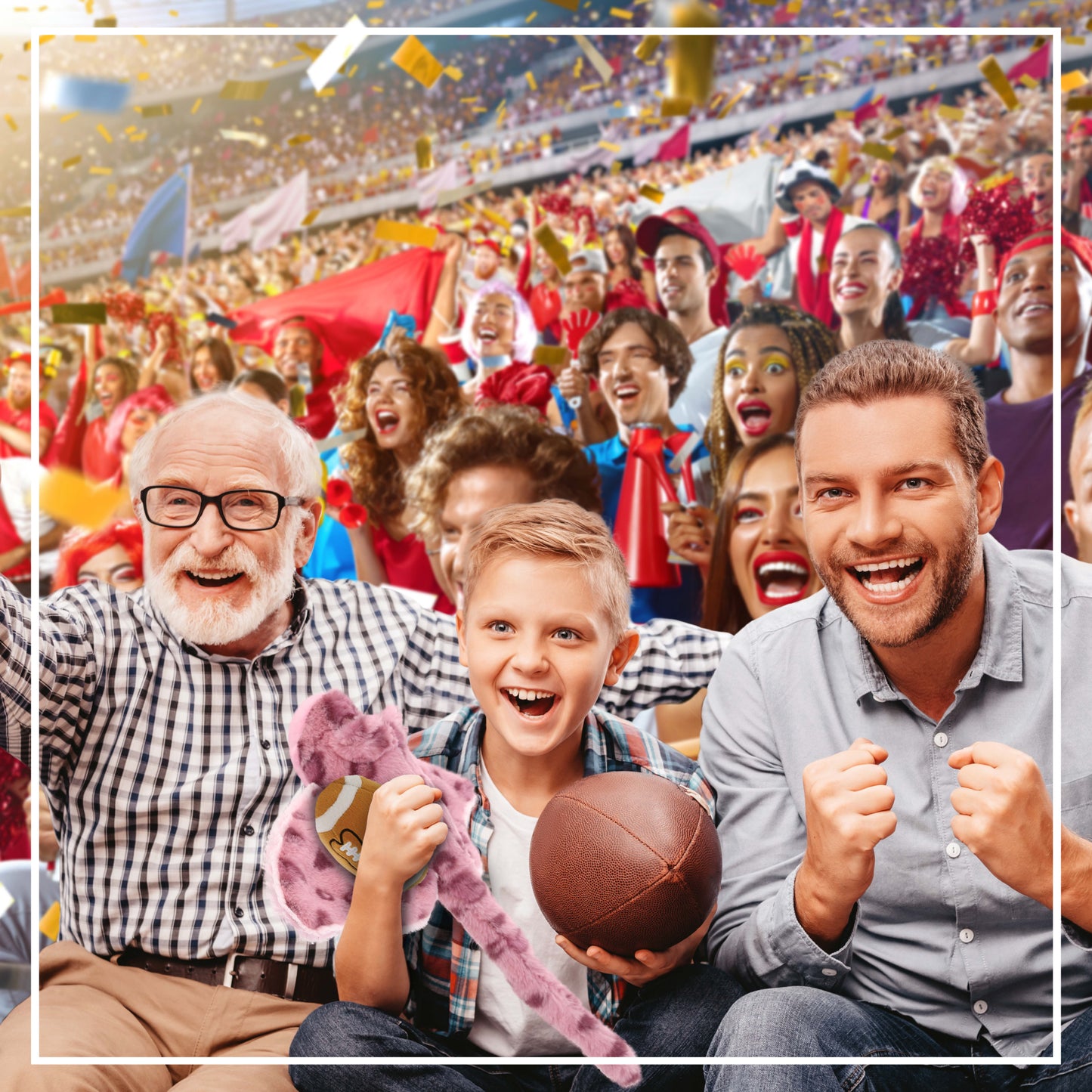 SUPER-SOFT PLUSH - PINK ROSE STINGRAY WITH FOOTBALL PLUSH