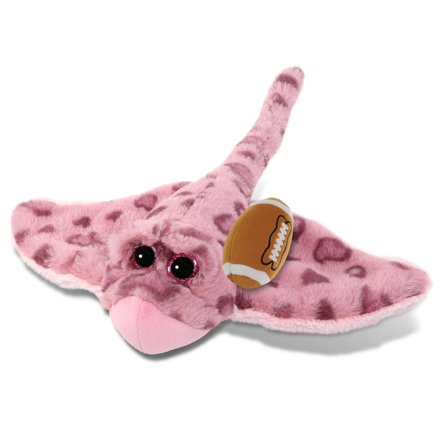 SUPER-SOFT PLUSH - PINK ROSE STINGRAY WITH FOOTBALL PLUSH