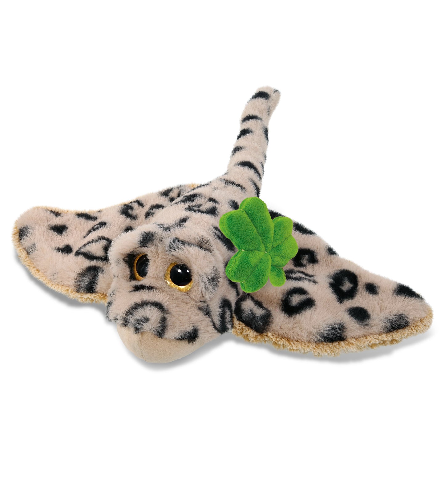 DolliBu Golden Stingray Stuffed Animal with Green Plush Shamrock - 15 Inches