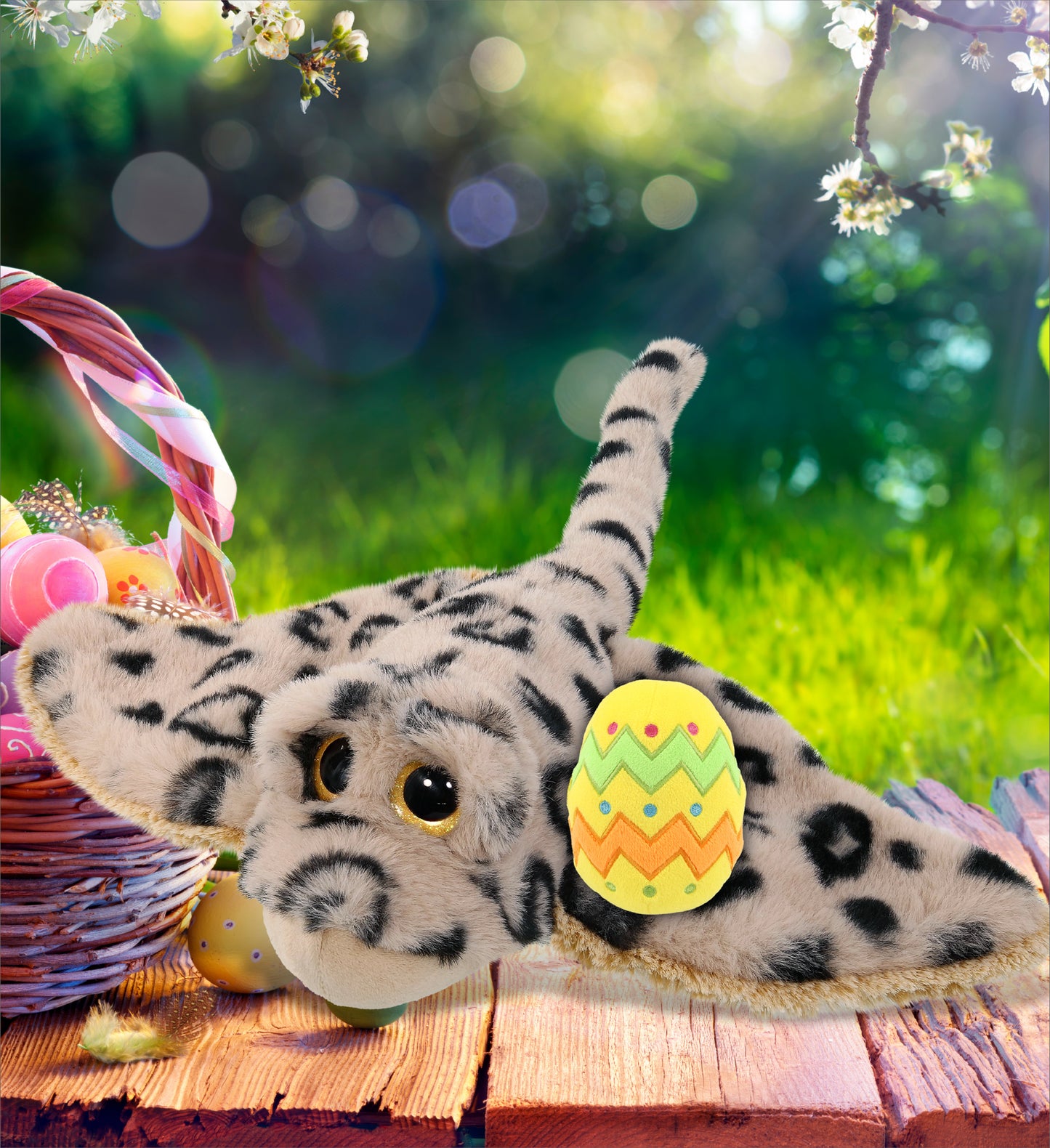 DolliBu Super Soft Golden Stingray with Yellow Easter Egg Plush - 15 Inches