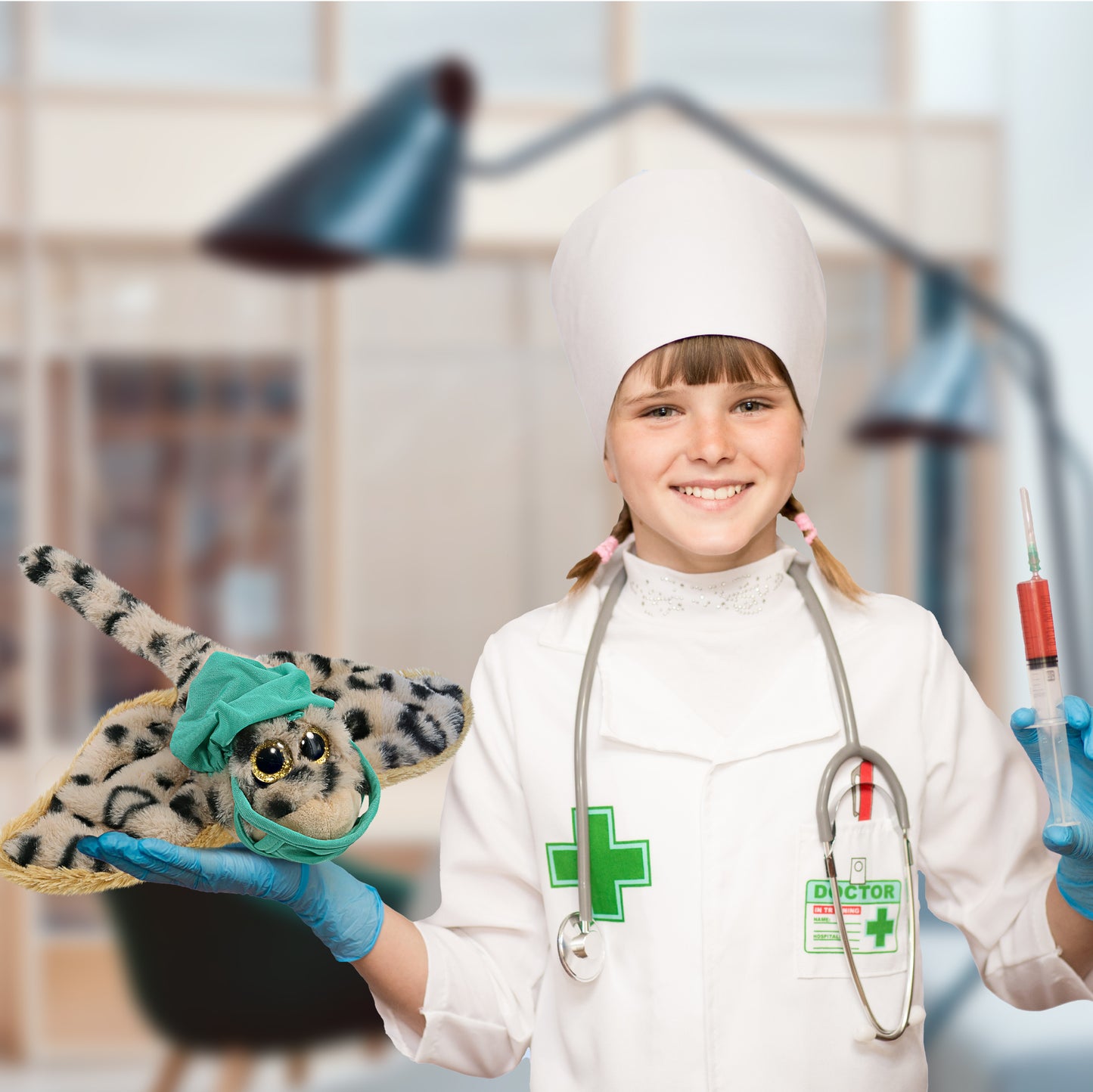 SUPER-SOFT PLUSH - GOLDEN STINGRAY WITH DOCTOR DRESS UP