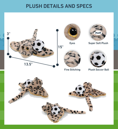 SUPER-SOFT PLUSH - GOLDEN STINGRAY WITH SOCCER PLUSH