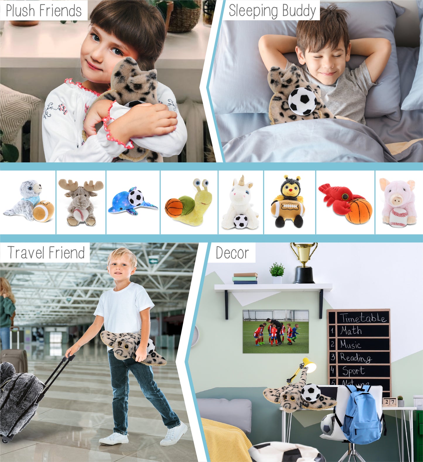 SUPER-SOFT PLUSH - GOLDEN STINGRAY WITH SOCCER PLUSH