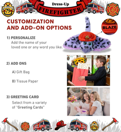 SUPER-SOFT PLUSH - PURPLE STINGRAY WITH FIREMAN DRESS UP