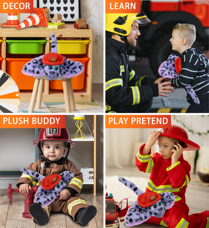 SUPER-SOFT PLUSH - PURPLE STINGRAY WITH FIREMAN DRESS UP