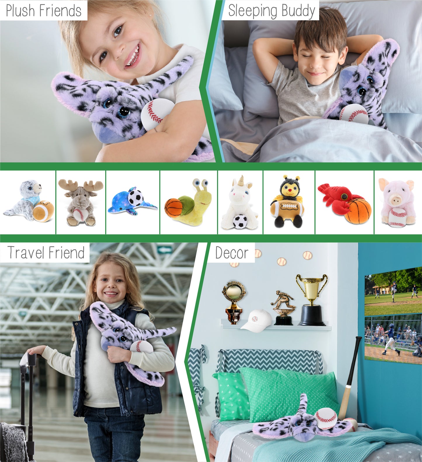 SUPER-SOFT PLUSH - PURPLE STINGRAY WITH BASEBALL PLUSH