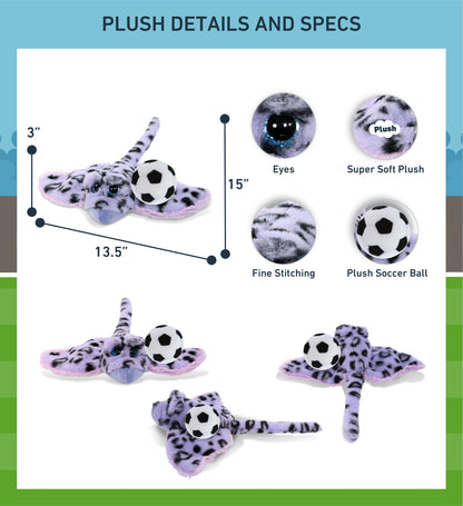 SUPER-SOFT PLUSH - PURPLE STINGRAY WITH SOCCER PLUSH